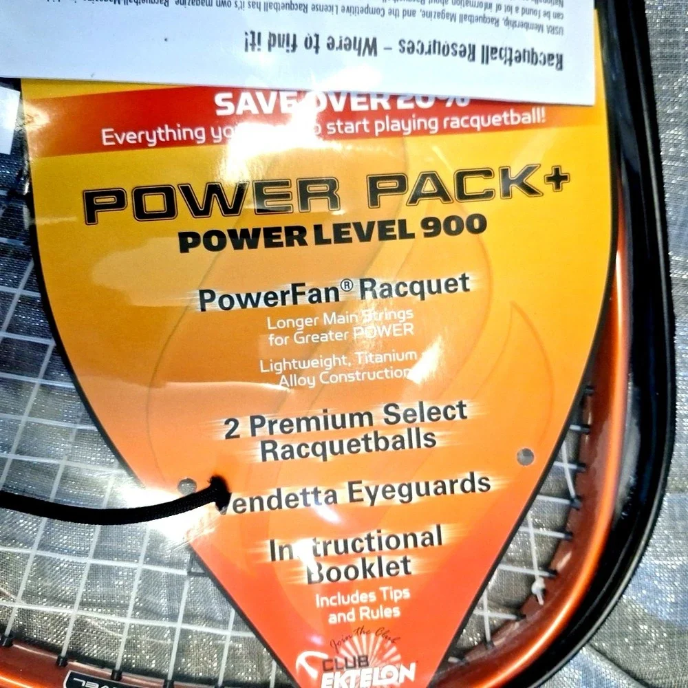 Ektelon Energy Racquetball Racquet 900 Power Level Longbody Oversize Red New Set
